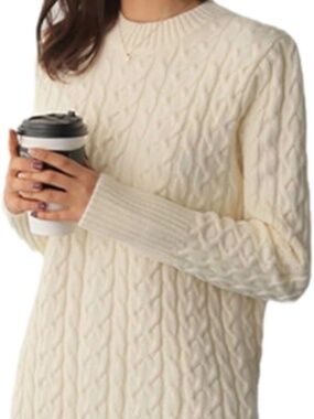 Classic Cable Knit Midi Dress